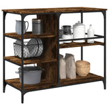 Kitchen Trolley Smoked Oak 100x45x89.5 cm Engineered Wood 842383