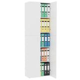 800297 Office Cabinet White 60x32x190 cm Engineered Wood