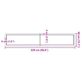 ZNTS Wall Shelf 220x40x cm Untreated Solid Wood Oak 363614