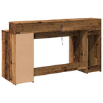 Desk with LED Lights Old Wood 160x55x91 cm Engineered Wood 3309436