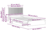 Bed Frame with Storage and Headboard Smoked Oak 90 x 190 cm 3414065