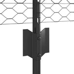 Fence with Posts Grey 0.4 x 25 m Steel 3336842