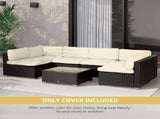 Replacement Cushion Covers for Garden Sofa Set, Garden Rattan Sofa Cushion Polyester Cover T3398P314187