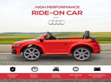 Kids Licensed Audi TT Ride-On Car 12V Battery w/ Remote Suspension Headlights and MP3 Player 3km/h T3398P348162