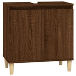 ZNTS 3 Piece Bathroom Furniture Set Brown Oak Engineered Wood 3185588