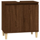 ZNTS 3 Piece Bathroom Furniture Set Brown Oak Engineered Wood 3185588