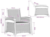 Reclining Garden Chair Rattan Look 2 pcs Light Grey PP 8011999