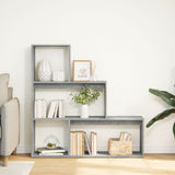 Room Divider Bookcase 3-Tier Concrete Grey 123x29x123 cm Engineered Wood 857988