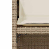 3 Piece Bistro Set with Cushions Beige Poly Rattan 365069