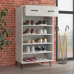 Shoe Cabinet Concrete Grey 60x35x105 cm Engineered Wood 812793