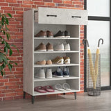 Shoe Cabinet Concrete Grey 60x35x105 cm Engineered Wood 812793