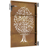 Garden Gate 85x125 cm Corten Steel Tree Design 153210