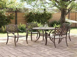 Garden Dining Set 5 pcs Bronze Aluminium 3334692