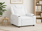 Recliner Chair White 75 x 95 x 106 cm Fabric 42051146