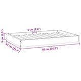 Dog Bed Wax Brown 92 x 64 x 9 cm Solid Pine Wood 867646