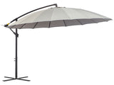 3 Cantilever Umbrella 18 Ribs & Vents Adjustable Angle for Patio Light Grey T3398P325212