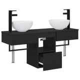 Bathroom Furniture Set 3 pcs Black Engineered Wood 3405578