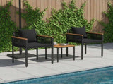 Outdoor Furniture Set with Cushion Black Poly Rattan 42025231