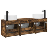 Bathroom Cabinet Set 3 pcs Smoked Oak 49 x 44.5 x 65.5 cm 3405782