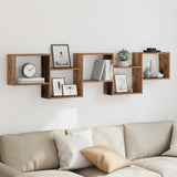 Wall Cube Shelf 5 Compartments Old Wood Engineered Wood 860002