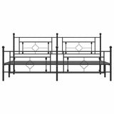 Metal Bed Frame without Mattress with Footboard Black 193x203cm 374363