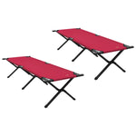 Folding Camping Bed Folding Manual Red Oxford fabric 42003182