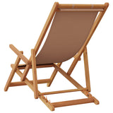 Folding Chair Taupe Solid Wood Eucalyptus and Fabric 366561