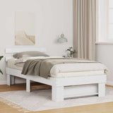 Bed Frame with Headboard White 100 x 200 cm Solid Pine Wood 872498