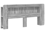 Headboard Cabinet with Storage Grey Sonoma Engineered Wood 8001279