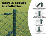 Fence Post with Concrete Base 13 pcs Green Powder-Coated Steel 42004291