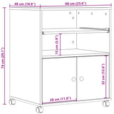 Printer Stand with Wheels Sonoma Oak 60x48x74 cm 840634