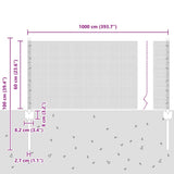 Fence and Post Silver 0.6 x 10 m Steel 3336317