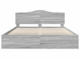 Bed Frame Grey Sonoma 160 x 200 cm Solid Pine Wood 3413286