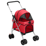 Folding Dog Stroller Red 76x50x100 cm Oxford Fabric 172199