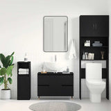 Bathroom Sink Cabinet Black Oak 80 x 33 x 60 cm Engineered Wood 862893