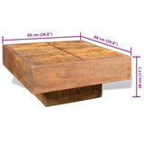Coffee Table Brown Square Solid Mango Wood 241132