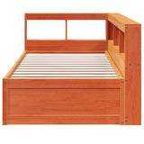 Bookcase Bed without Mattress Wax Brown 75x190cm Solid Wood Pine 3324486