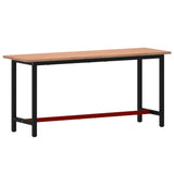 Workbench 180x55x81.5 cm Solid Wood Beech and Metal 3188906