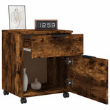 Mobile File Cabinet with Wheels Smoked Oak 45x38x54 cm Engineered Wood 817135