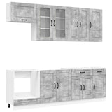 Kitchen Unit KALMAR 8 pcs Concrete Grey Engineered Wood 3438186