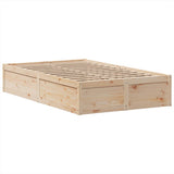 Bed Frame without Mattress 135x190 cm Double Solid Wood Pine 3323509