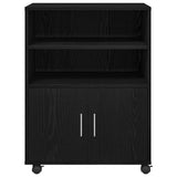 Cabinet with Shelf with Wheel Black Oak 60 x 48 x 74.5 cm 869242