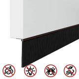 Screw-on Door Brush Seals 12 pcs Brown 100 cm Aluminium Alloy 42019460