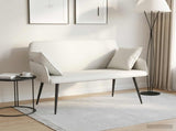 2 Seater Sofa with Metal Legs 2-Seater White Faux Leather 42051015