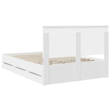 Bed Frame with Drawer White 140 x 190 cm Engineer Wood 3411117