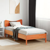 Bed Frame without Mattress Wax Brown 100x200 cm Solid Wood Pine 3328240