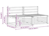 2 Piece Outdoor Middle Sofa Solid Acacia Wood White 901498
