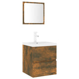 ZNTS Bathroom Furniture Set Smoked Oak Engineered Wood 3152864