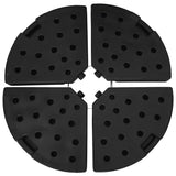 Umbrella Base Fan-shaped 4 pcs Black 47857