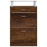 Shoe Cabinet Smoked Oak 63x24x104 cm Engineered Wood 342567